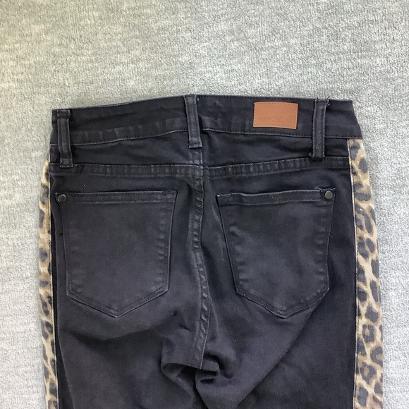 Judy Blue Black With Leopard Print Skinny Fit Jeans Sz. 3/26 - Picture 6 of 7